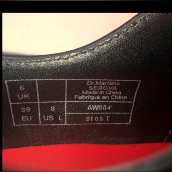 Dr Martens Serova Embossed Floral Oxfords Black/Red Skull Studded, Size 8 - Picture 4 of 5